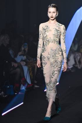 PFW Georges Hobeika Runway A model walks the runway during the Georges Hobeika Womenswear Fall Winter 2025-2026 show as part of Paris Fashion Week in Paris, France on March 08, 2025. Photo by Aurore Marechal ABACAPRESS.COM Paris France  Copyright: xMarechalxAurore ABACAx
