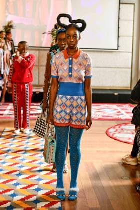 PFW Maxhosa Africa Runway - Paris A model walks the runway during the Maxhosa Africa Womenswear Fall Winter 2025-2026 show as part of Paris Fashion on March 08, 2025 in Paris, France . Photo by Shootpix ABACAPRESS.COM Paris France  Copyright: xShootpix ABACAx