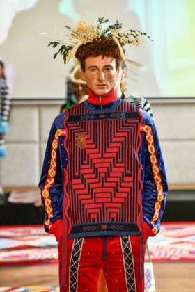 PFW Maxhosa Africa Runway - Paris A model walks the runway during the Maxhosa Africa Womenswear Fall Winter 2025-2026 show as part of Paris Fashion on March 08, 2025 in Paris, France . Photo by Shootpix ABACAPRESS.COM Paris France  Copyright: xShootpix ABACAx