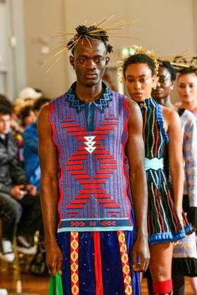 PFW Maxhosa Africa Runway - Paris A model walks the runway during the Maxhosa Africa Womenswear Fall Winter 2025-2026 show as part of Paris Fashion on March 08, 2025 in Paris, France . Photo by Shootpix ABACAPRESS.COM Paris France  Copyright: xShootpix ABACAx
