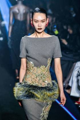 PFW - Georges Hobeika Runway - Paris A model walks the runway during the Georges Hobeika Womenswear Fall Winter 2025-2026 show as part of Paris Fashion Week at Palais De Tokyo in Paris, France, on March 08, 2025. Photo by Shootpix ABACAPRESS.COM Paris France  Copyright: xShootpix ABACAx