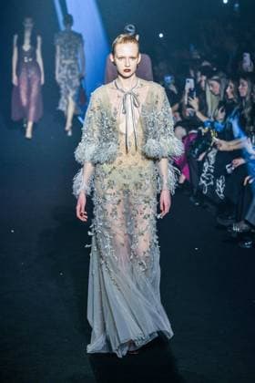 PFW - Georges Hobeika Runway - Paris A model walks the runway during the Georges Hobeika Womenswear Fall Winter 2025-2026 show as part of Paris Fashion Week at Palais De Tokyo in Paris, France, on March 08, 2025. Photo by Shootpix ABACAPRESS.COM Paris France  Copyright: xShootpix ABACAx