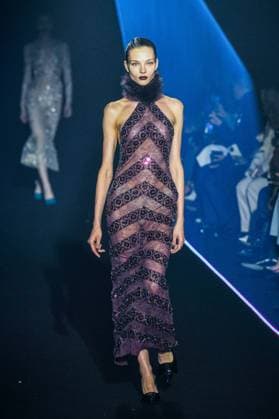 PFW - Georges Hobeika Runway - Paris A model walks the runway during the Georges Hobeika Womenswear Fall Winter 2025-2026 show as part of Paris Fashion Week at Palais De Tokyo in Paris, France, on March 08, 2025. Photo by Shootpix ABACAPRESS.COM Paris France  Copyright: xShootpix ABACAx