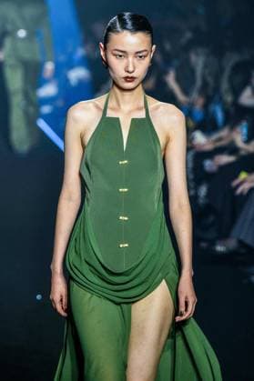 PFW - Georges Hobeika Runway - Paris A model walks the runway during the Georges Hobeika Womenswear Fall Winter 2025-2026 show as part of Paris Fashion Week at Palais De Tokyo in Paris, France, on March 08, 2025. Photo by Shootpix ABACAPRESS.COM Paris France  Copyright: xShootpix ABACAx