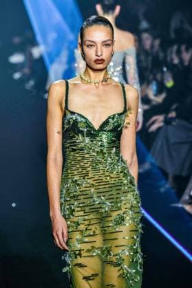 PFW - Georges Hobeika Runway - Paris A model walks the runway during the Georges Hobeika Womenswear Fall Winter 2025-2026 show as part of Paris Fashion Week at Palais De Tokyo in Paris, France, on March 08, 2025. Photo by Shootpix ABACAPRESS.COM Paris France  Copyright: xShootpix ABACAx