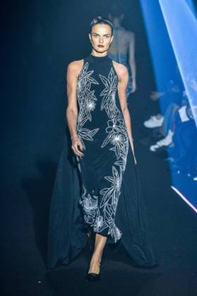 PFW - Georges Hobeika Runway - Paris A model walks the runway during the Georges Hobeika Womenswear Fall Winter 2025-2026 show as part of Paris Fashion Week at Palais De Tokyo in Paris, France, on March 08, 2025. Photo by Shootpix ABACAPRESS.COM Paris France  Copyright: xShootpix ABACAx