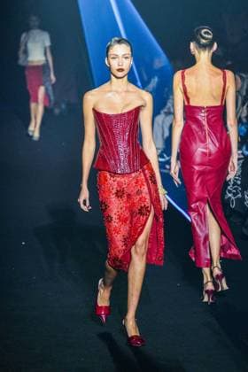 PFW - Georges Hobeika Runway - Paris A model walks the runway during the Georges Hobeika Womenswear Fall Winter 2025-2026 show as part of Paris Fashion Week at Palais De Tokyo in Paris, France, on March 08, 2025. Photo by Shootpix ABACAPRESS.COM Paris France  Copyright: xShootpix ABACAx