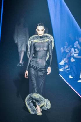 PFW - Georges Hobeika Runway - Paris A model walks the runway during the Georges Hobeika Womenswear Fall Winter 2025-2026 show as part of Paris Fashion Week at Palais De Tokyo in Paris, France, on March 08, 2025. Photo by Shootpix ABACAPRESS.COM Paris France  Copyright: xShootpix ABACAx