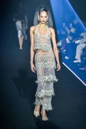 PFW - Georges Hobeika Runway - Paris A model walks the runway during the Georges Hobeika Womenswear Fall Winter 2025-2026 show as part of Paris Fashion Week at Palais De Tokyo in Paris, France, on March 08, 2025. Photo by Shootpix ABACAPRESS.COM Paris France  Copyright: xShootpix ABACAx