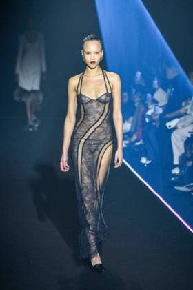 PFW - Georges Hobeika Runway - Paris A model walks the runway during the Georges Hobeika Womenswear Fall Winter 2025-2026 show as part of Paris Fashion Week at Palais De Tokyo in Paris, France, on March 08, 2025. Photo by Shootpix ABACAPRESS.COM Paris France  Copyright: xShootpix ABACAx