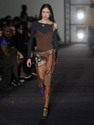 PFW - Ottolinger Runway A model walks the runway during the Ottolinger Womenswear Fall Winter 2025-2026 show as part of Paris Fashion Week at 13 rue de Santeuil on March 09, 2025 in Paris, France. Photo by Alain-gil Gonzalez ABACAPRESS.COM Paris France  Copyright: xGonzalezxAlain-Gil ABACAx