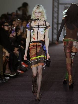 PFW - Ottolinger Runway A model walks the runway during the Ottolinger Womenswear Fall Winter 2025-2026 show as part of Paris Fashion Week at 13 rue de Santeuil on March 09, 2025 in Paris, France. Photo by Alain-gil Gonzalez ABACAPRESS.COM Paris France  Copyright: xGonzalezxAlain-Gil ABACAx