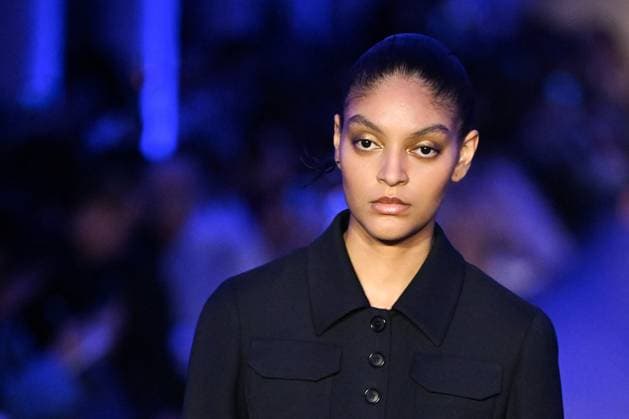 PFW Akris Runway A model walks the runway during the Akris Womenswear Fall Winter 2025-2026 show as part of Paris Fashion Week in Paris, France on March 09, 2025. Photo by Aurore Marechal ABACAPRESS.COM Paris France  Copyright: xMarechalxAurore ABACAx
