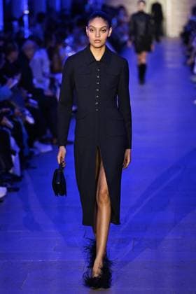 PFW Akris Runway A model walks the runway during the Akris Womenswear Fall Winter 2025-2026 show as part of Paris Fashion Week in Paris, France on March 09, 2025. Photo by Aurore Marechal ABACAPRESS.COM Paris France  Copyright: xMarechalxAurore ABACAx