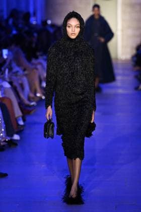 PFW Akris Runway A model walks the runway during the Akris Womenswear Fall Winter 2025-2026 show as part of Paris Fashion Week in Paris, France on March 09, 2025. Photo by Aurore Marechal ABACAPRESS.COM Paris France  Copyright: xMarechalxAurore ABACAx