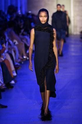 PFW Akris Runway A model walks the runway during the Akris Womenswear Fall Winter 2025-2026 show as part of Paris Fashion Week in Paris, France on March 09, 2025. Photo by Aurore Marechal ABACAPRESS.COM Paris France  Copyright: xMarechalxAurore ABACAx