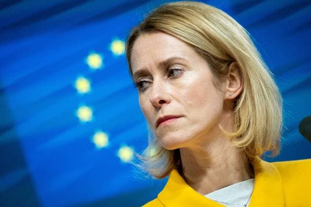 BRUSSELS EUROPEAN COUNCIL FOREIGN AFFAIRS Vice President of the European Commission and High Representative of the Union for Foreign Affairs and Security Policy Kaja KALLAS during the meeting of the Association Council between the European Union and Israel in the presence of the Minister of Foreign Affairs of the Hebrew State and the Ministers of Foreign Affairs of the EU countries at the European Council in Brussels in Belgium on 24 February 2025 The parties engaged in a political dialogue focusing on the conflict in Gaza and relations with Palestine, as well as regional issues in particular Iran La Vice presidente de la Commission Europeenne et Haute representante de lUnion pour les affaires et la politique de securite Kaja KALLAS durant 