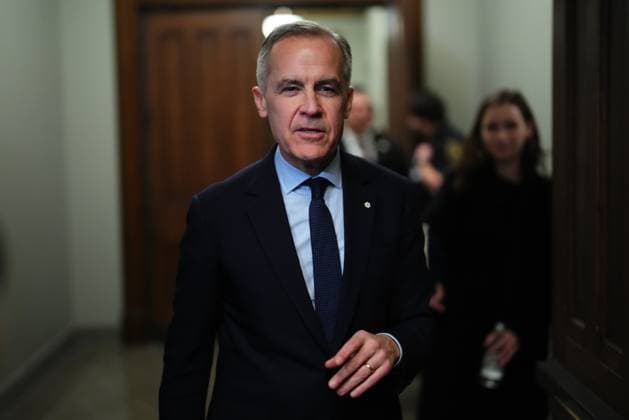 March 10, 2025, Ottawa, On, Canada: Liberal Leader Mark Carney leaves a caucus meeting in Ottawa, Monday, March 10, 2025. Ottawa Canada  - ZUMAc35_ 20250310_zaf_c35_073 Copyright: xSeanxKilpatrickx