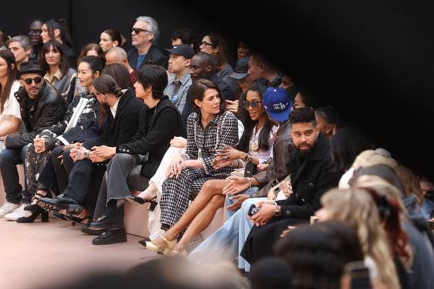PFW Chanel Front Row Charlotte Casiraghi and Naomi Campbell attending the Chanel Womenswear Fall Winter 2025-2026 show as part of Paris Fashion Week in Paris on March 10, 2025, France. Photo by Jerome Domine ABACAPRESS.COM  Copyright: xDominexJerome ABACAx