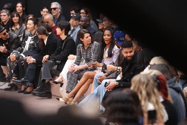 PFW Chanel Front Row Charlotte Casiraghi and Naomi Campbell attending the Chanel Womenswear Fall Winter 2025-2026 show as part of Paris Fashion Week in Paris on March 10, 2025, France. Photo by Jerome Domine ABACAPRESS.COM  Copyright: xDominexJerome ABACAx