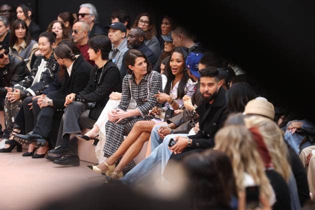 PFW Chanel Front Row Charlotte Casiraghi and Naomi Campbell attending the Chanel Womenswear Fall Winter 2025-2026 show as part of Paris Fashion Week in Paris on March 10, 2025, France. Photo by Jerome Domine ABACAPRESS.COM  Copyright: xDominexJerome ABACAx
