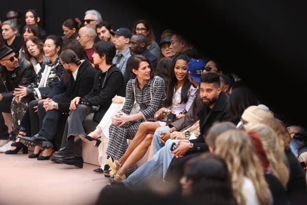 PFW Chanel Front Row Charlotte Casiraghi and Naomi Campbell attending the Chanel Womenswear Fall Winter 2025-2026 show as part of Paris Fashion Week in Paris on March 10, 2025, France. Photo by Jerome Domine ABACAPRESS.COM  Copyright: xDominexJerome ABACAx