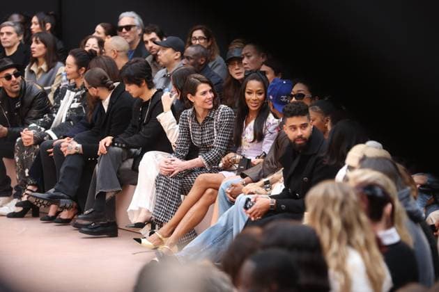 PFW Chanel Front Row Charlotte Casiraghi and Naomi Campbell attending the Chanel Womenswear Fall Winter 2025-2026 show as part of Paris Fashion Week in Paris on March 10, 2025, France. Photo by Jerome Domine ABACAPRESS.COM  Copyright: xDominexJerome ABACAx