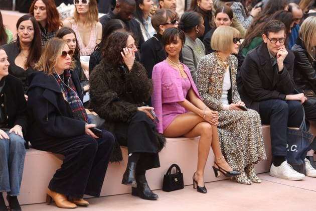 PFW Chanel Front Row Tyla attending the Chanel Womenswear Fall Winter 2025-2026 show as part of Paris Fashion Week in Paris on March 10, 2025, France. Photo by Jerome Domine ABACAPRESS.COM  Copyright: xDominexJerome ABACAx