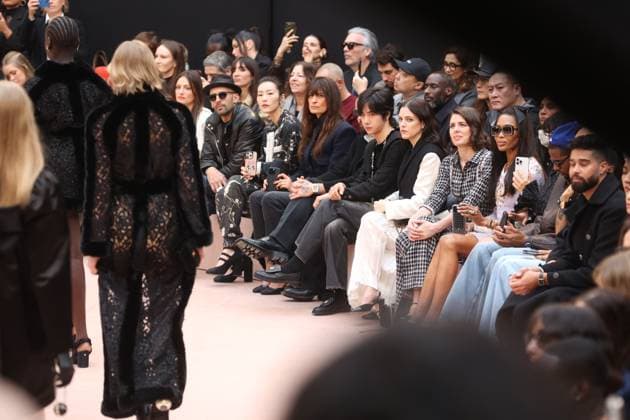 PFW Chanel Front Row Riley Keough, Charlotte Casiraghi and Naomi Campbell attending the Chanel Womenswear Fall Winter 2025-2026 show as part of Paris Fashion Week in Paris on March 10, 2025, France. Photo by Jerome Domine ABACAPRESS.COM  Copyright: xDominexJerome ABACAx