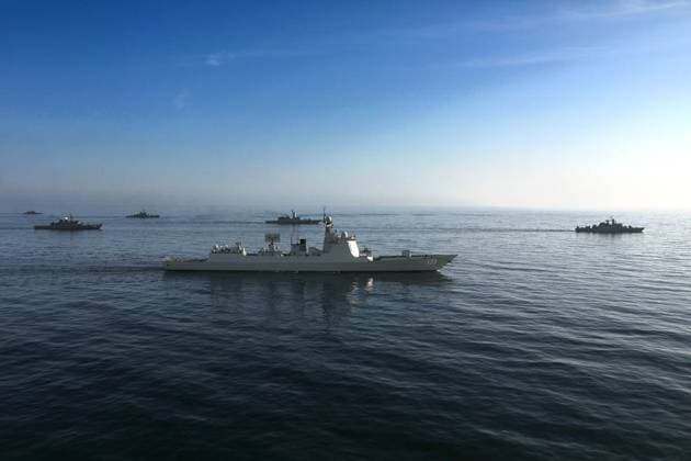 March 11, 2025, Indian Ocean, Gulf Of Oman, Iran: Chinese People s Liberation Army Navy guided-missile destroyer Baotou (133) during joint military drills in the Indian Ocean and the Gulf of Oman. On the second day of the joint naval drill Maritime Security Belt 2025, naval forces from Iran, Russia, and China conducted aerial photography exercises and tactical formation maneuvers in the Indian Ocean and the Gulf of Oman. Helicopters from the Iranian Navy and the IRGC are monitoring the three-day exercise. The drill aims to enhance coordination among participating forces and strengthen maritime cooperation. Indian Ocean Iran - ZUMAi98_ 20250311_zih_i98_020 Copyright: xIranianxArmyxOfficex