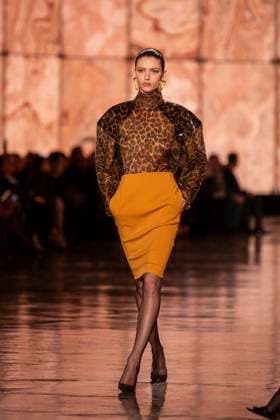 PFW - Saint Laurent Runway Models present creations by Saint Laurent for the Womenswear Ready-to-wear Fall-Winter 2025 2026 collection as part of the Paris Fashion Week, in Paris on March 11, 2025.Photo by Eliot Blondet ABACAPRESS.COM Paris France  Copyright: xBlondetxEliot ABACAx