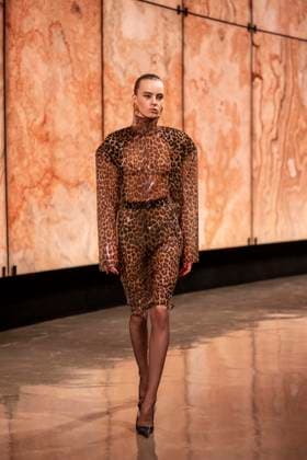 PFW - Saint Laurent Runway Models present creations by Saint Laurent for the Womenswear Ready-to-wear Fall-Winter 2025 2026 collection as part of the Paris Fashion Week, in Paris on March 11, 2025.Photo by Eliot Blondet ABACAPRESS.COM Paris France  Copyright: xBlondetxEliot ABACAx