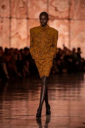 PFW - Saint Laurent Runway Models present creations by Saint Laurent for the Womenswear Ready-to-wear Fall-Winter 2025 2026 collection as part of the Paris Fashion Week, in Paris on March 11, 2025.Photo by Eliot Blondet ABACAPRESS.COM Paris France  Copyright: xBlondetxEliot ABACAx