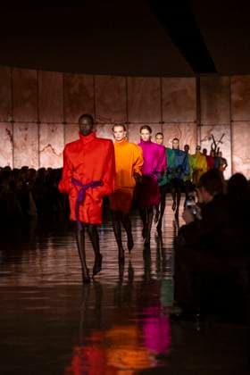 PFW - Saint Laurent Runway Models present creations by Saint Laurent for the Womenswear Ready-to-wear Fall-Winter 2025 2026 collection as part of the Paris Fashion Week, in Paris on March 11, 2025.Photo by Eliot Blondet ABACAPRESS.COM Paris France  Copyright: xBlondetxEliot ABACAx