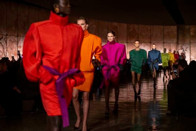 PFW - Saint Laurent Runway Models present creations by Saint Laurent for the Womenswear Ready-to-wear Fall-Winter 2025 2026 collection as part of the Paris Fashion Week, in Paris on March 11, 2025.Photo by Eliot Blondet ABACAPRESS.COM Paris France  Copyright: xBlondetxEliot ABACAx
