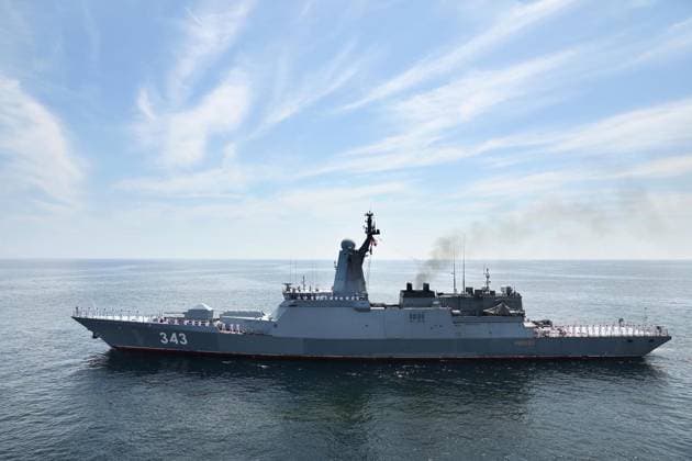 Golf von Oman, Gemeinsames Marinemanöver von Iran, Russland und China March 12, 2025, Gulf Of Oman, Indian Ocean, Iran: Navy ships engage in military exercises during joint drills conducted by Iran, Russia, and China in the Gulf of Oman. The three countries will be participating in a three-day naval exercise in the Gulf of Oman and the Indian Ocean. This week, the navies of Iran, Russia, and China are conducting military drills off the coast of Iran to enhance their cooperation. Gulf Of Oman Iran - ZUMAi98_ 20250312_zih_i98_079 Copyright: xIranianxArmyxOfficex