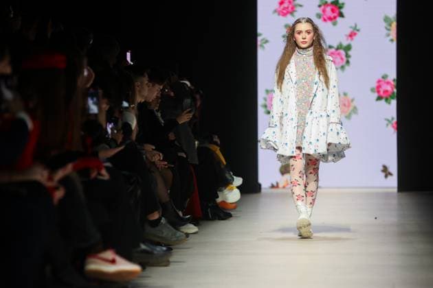 RUSSIA, MOSCOW - MARCH 13, 2025: A model showcases creations during a runway show for the Novikova Dsgn brand collection as part of the 4th Moscow Fashion Week at the Manege Central Exhibition Hall. Yevgeny Messman TASS  79071407