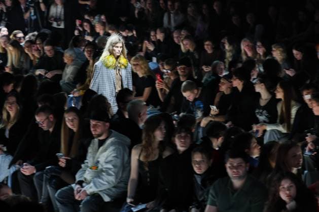 RUSSIA, MOSCOW - MARCH 13, 2025: A model wears a creation during a catwalk show for a new Rogov collection during the 4th Moscow Fashion Week at the Manege Central Exhibition Hall. Sergei Savostyanov TASS  79076156