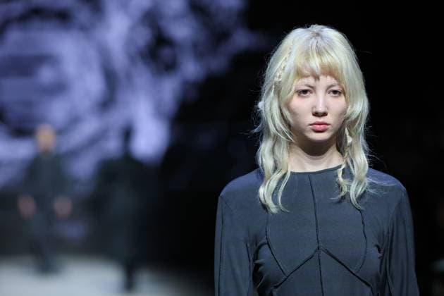 RUSSIA, MOSCOW - MARCH 13, 2025: A model wears a creation during a catwalk show for a new Abzaeva collection during the 4th Moscow Fashion Week at the Manege Central Exhibition Hall. Arina Antonova TASS  79081220