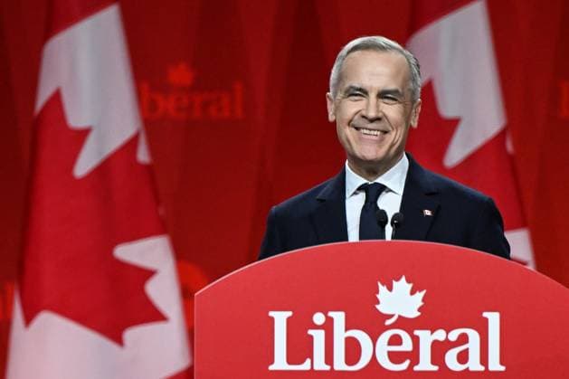 Mark Carney To Be Sworn In As Canada™s Next Prime Minister OTTAWA, CANADA MARCH 9, 2025: Mark Carney, the newly elected leader of the Liberal Party of Canada, addresses supporters in a victory speech after the official announcement of the 2025 Liberal Leadership race results at Rogers Centre, in Ottawa, Ontario, Canada, on March 9, 2025. Carney will replace outgoing Prime Minister Justin Trudeau after winning a race for the Liberal leadership on Sunday, becoming Canada™s 24th prime minister, with a swearing-in ceremony set for next week. Ottawa Canada  Copyright: xArturxWidakx originalFilename: widak-markcarn250309_npqEG.jpg