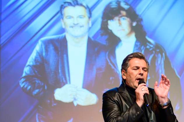 Thomas Anders bei der Übergabe einer originalen Yamaha KX5 Keytar von Modern Talking mit Kurzauftritt an die Stiftung Haus der Geschichte der Bundesrepublik Deutschland. Bonn, 11.03.2025