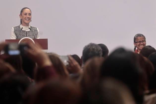 March 14, 2025, Mexico City, Cdmx, Mexico: Mexican President CLAUDIA SHEINBAUM leads the World Conference of Women Parliamentarians at the National Palace. The United Nations (UN) in Geneva, Switzerland, announced a few days ago that the IPU World Conference of Women Parliamentarians would be inaugurated by President CLAUDIA SHEINBAUM. She gave a speech entitled The Path to Parity in Mexico. Women parliamentarians from around the country and abroad, such as the President of the National Assembly of Tanzania, TULIA ACKSON, also spoke. Mexico City Mexico - ZUMAp204 20250314_zip_p204_013 Copyright: xJosuexPerezx
