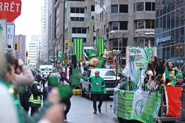 Persons taking part during the parade for the 200th edition of St. Patrick s Day, that commemorated the Irish heritage present in Montreal since the late 17th century. on March 16, 2025 in Montreal, Canada. Montreal Canada - ZUMAe321 20250316_zia_e321_026 Copyright: xHoracioxZamoraxRiosx