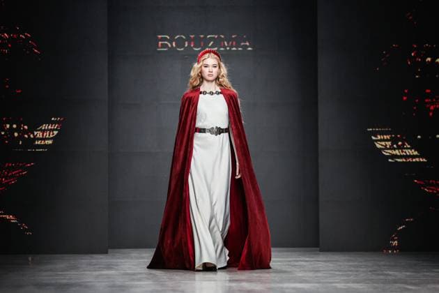 RUSSIA, MOSCOW - MARCH 18, 2025: A model showcases creations during a runway show for the collection by Bouzma ethnique as part of the 4th Moscow Fashion Week at the Manege Central Exhibition Hall. Valery Sharifulin TASS  79200996