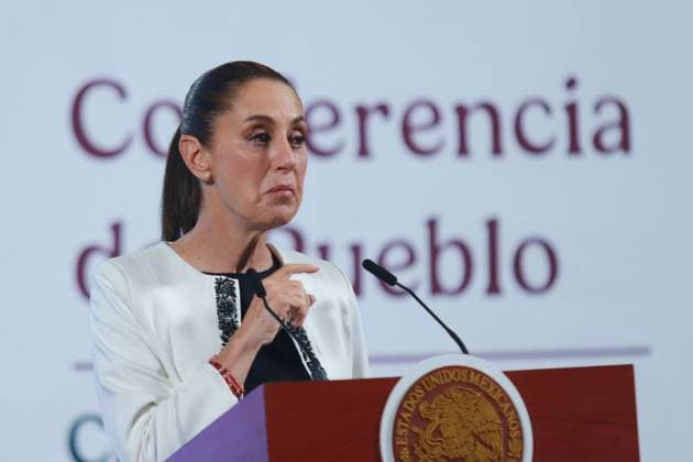 MexicoÃ¢â‚¬â ¢s President, Claudia Sheinbaum Pardo speaks during a news conference about the electoral process of the Judiciary will be for June 1, 2025. at the National Palace. on March 19, 2025 in Mexico City, Mexico. Mexico City Mexico - ZUMAe321 20250319_zia_e321_026 Copyright: xCarlosxSantiagox