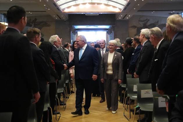 March 19, 2025, Toronto, On, CANADA: Ontario Premier Doug Ford and Ontario Lt. Gov. Edith Dumont arrive for a cabinet swearing-in ceremony in Toronto on Wednesday, March 19, 2025. Toronto CANADA  - ZUMAc35_ 20250319_zaf_c35_027 Copyright: xNathanxDenettex