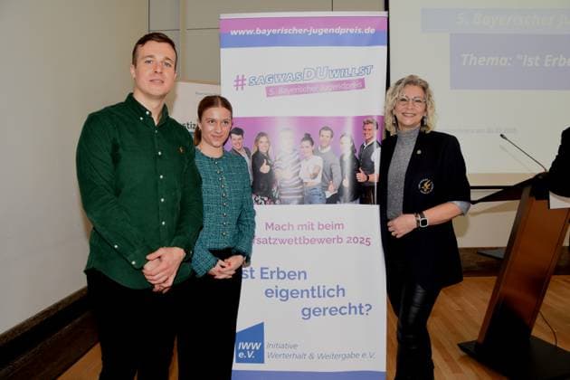 Alem BegiÄ‡, Profiboxer Europameister Maya Upmann Vorjahrespreistraegerin Claudia Jung Sängerin Mdl a.D. Muenchen 20.03.2025 Justizpalast Bayerns Justizminister Georg Eisenreich ist Schirmherr des 5. Bayerischen Jugendpreises Start des Wettbewerbs mit dem Thema: Ist Erben eigentlich Muenchen
