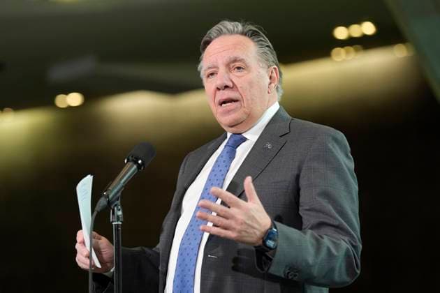 March 21, 2025, Ottawa, On, Canada: Quebec Premier Francois Legault speaks with reporters before a First Ministers meeting at the National War Museum Friday, March 21,2025 in Ottawa. Ottawa Canada  - ZUMAc35_ 20250321_zaf_c35_026 Copyright: xAdrianxWyldx