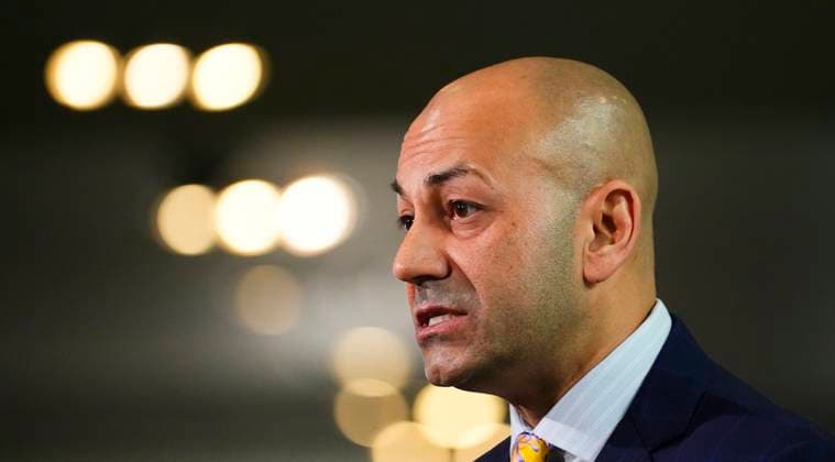 March 21, 2025, Ottawa, Ontario, Canada: Ranj Pillai, Premier of Yukon, arrives to take part in the First Minister Meeting at the National War Museum on Friday, March 21, 2025. Ottawa Canada  - ZUMAc35_ 20250321_zaf_c35_062 Copyright: xSeanxKilpatrickx