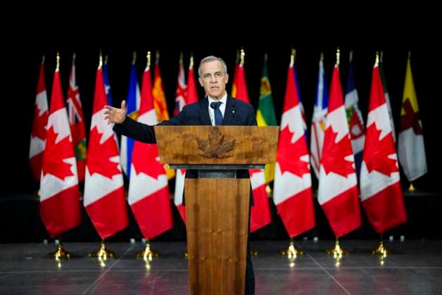 March 21, 2025, Ottawa, Ontario, Canada: Prime Minister Mark Carney holds a press conference following the First Ministers Meeting at the National War Museum on Friday, March 21, 2025. Ottawa Canada  - ZUMAc35_ 20250321_zaf_c35_128 Copyright: xSeanxKilpatrickx